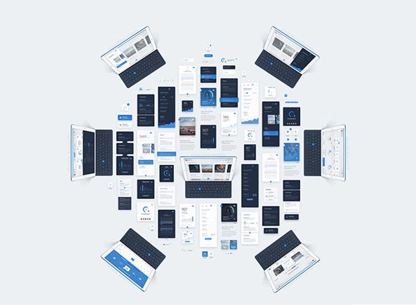 组件齐全适用多终端UI套装 LiquidPro: A free UI kit for Photoshop [PSD]