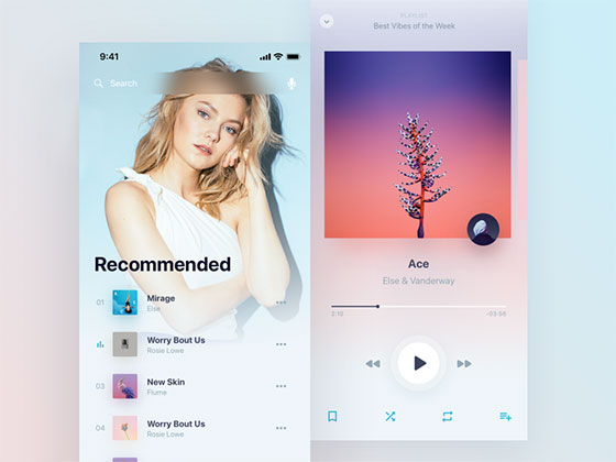 Holo iPhone X 音乐应用界面素材之家精选sketch素材