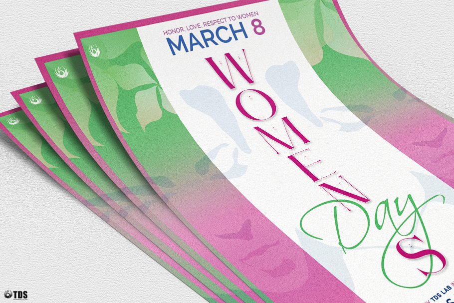 妇女节活动传单PSD模板v2 Womens Day Flyer PSD V2插图(4)