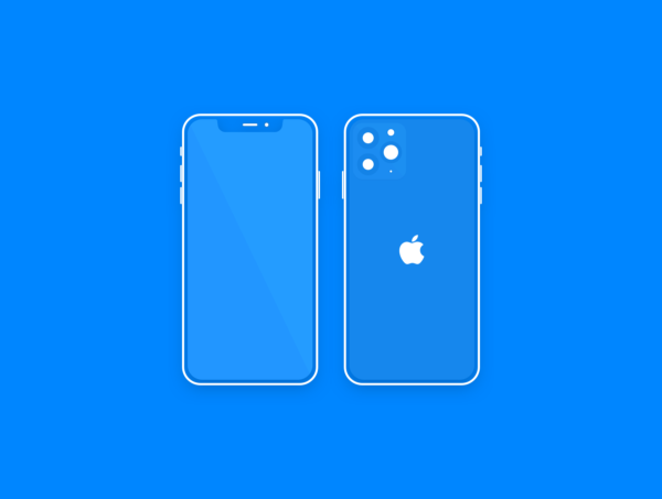 极简主义扁平设计风格iPhone 11 Pro手机样机SKETCH模板