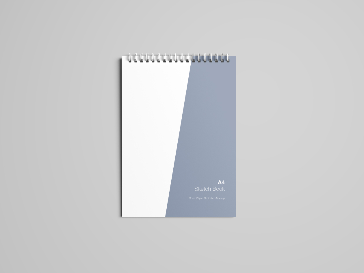 A4标准尺寸活页记事本封面设计样机 A4 Sketch Book Mockup插图(1)