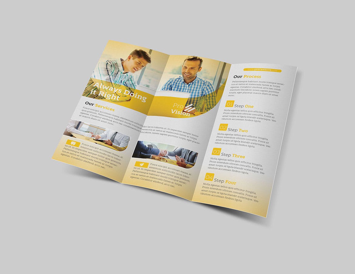 通用三折页企业宣传单设计模板 Great Ideas Trifold插图(1)