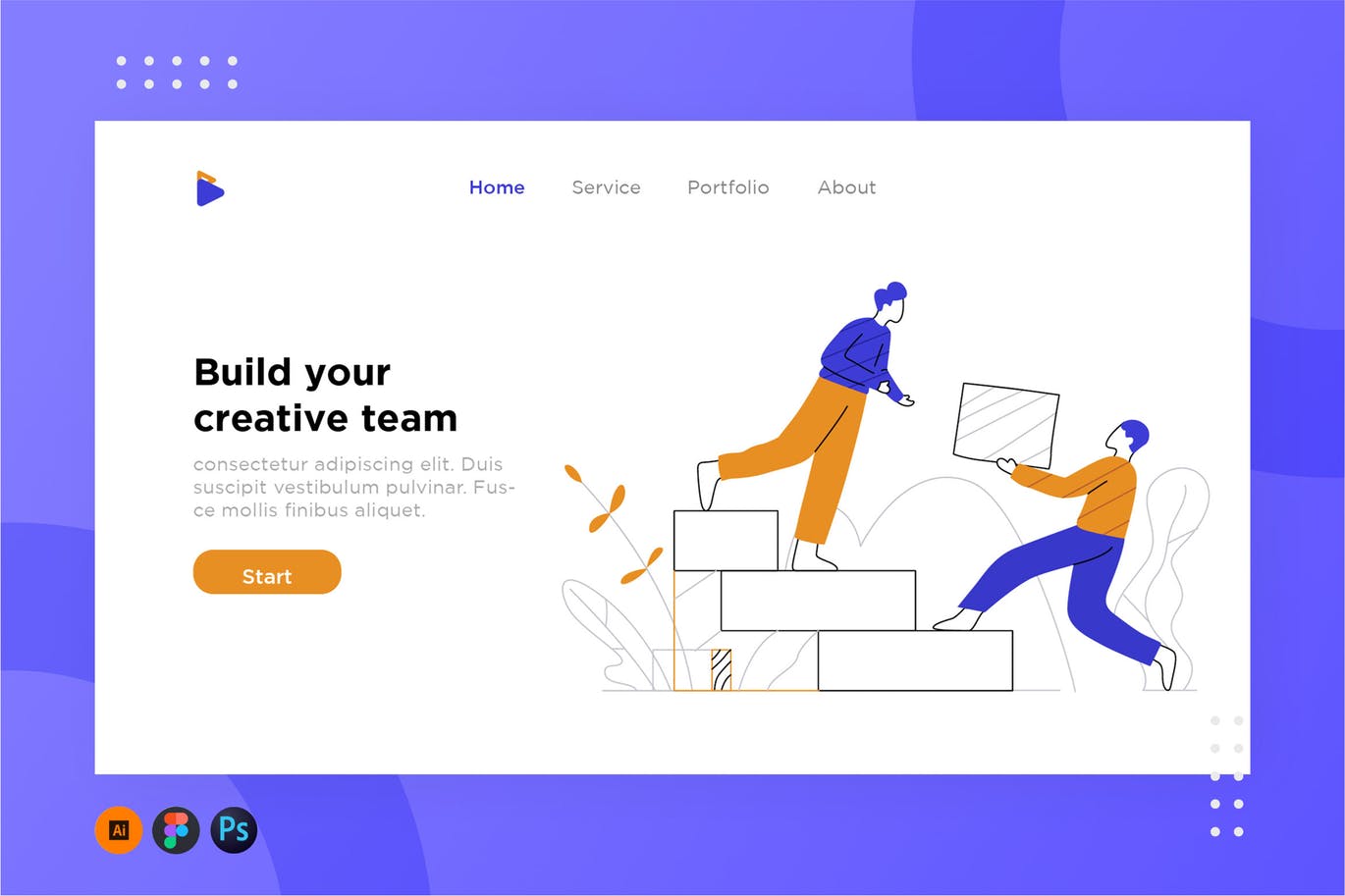 网站设计团队协作素材库精选概念插画素材 Team work illustration for website 1.3插图