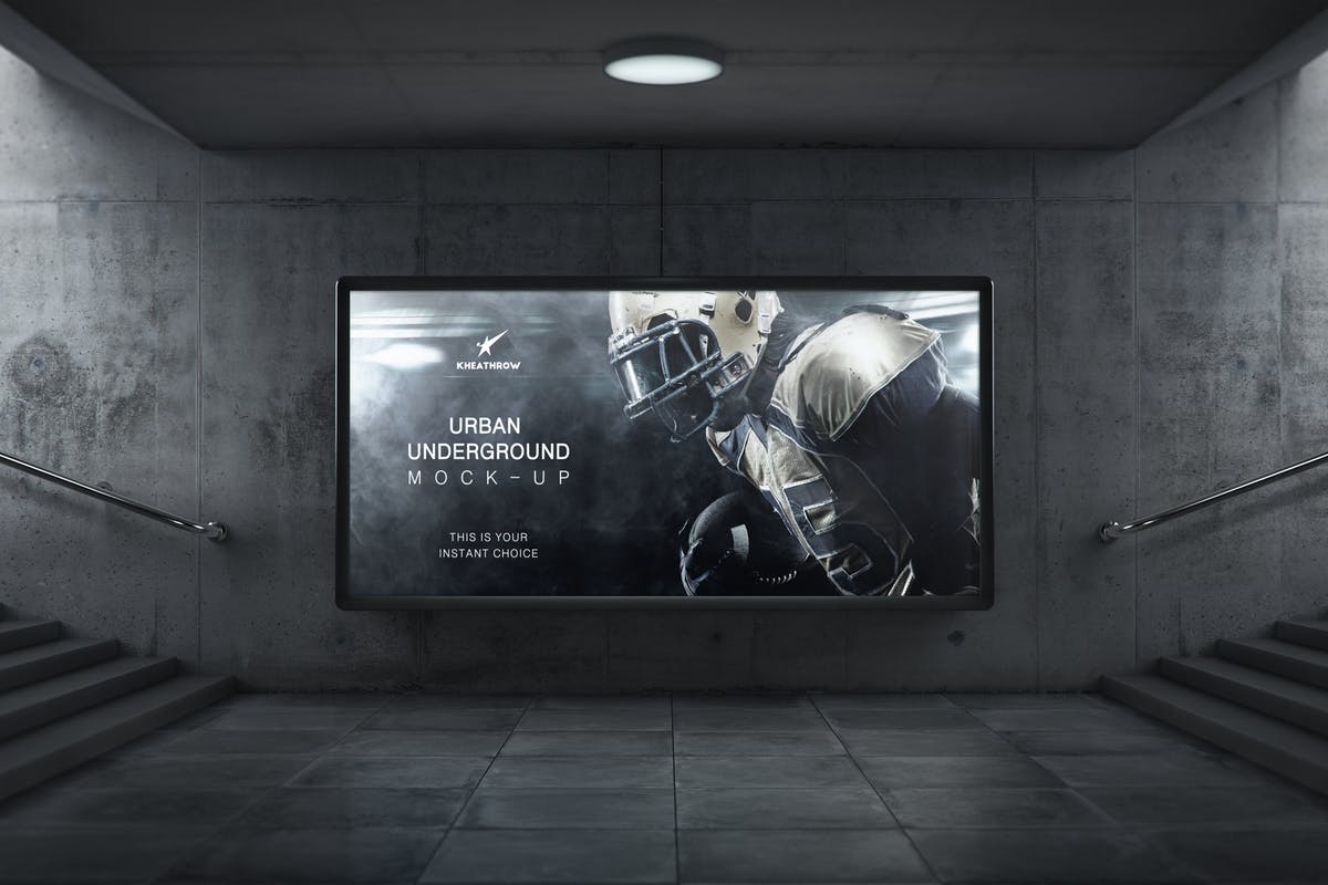 城市地下通道地铁灯箱/广告牌样机 Urban Underground Lightbox / Billboard Mock-Ups插图