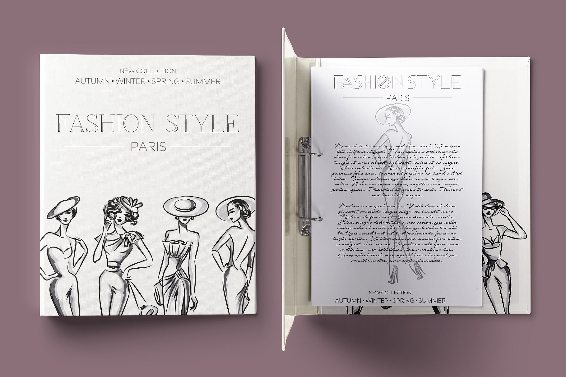 典雅时尚的时装模特手绘矢量素材合辑下载[ai,eps,png]插图(4)