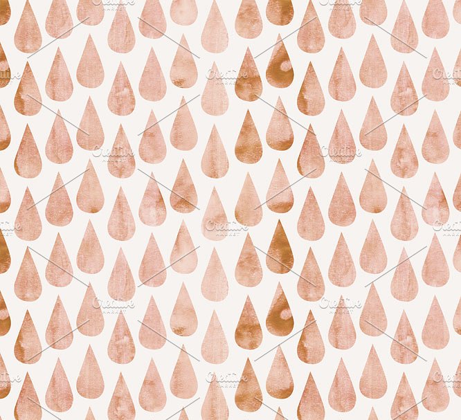 雨滴云朵水彩图案背景素材 Spring Shower Watercolor Patterns插图(1)