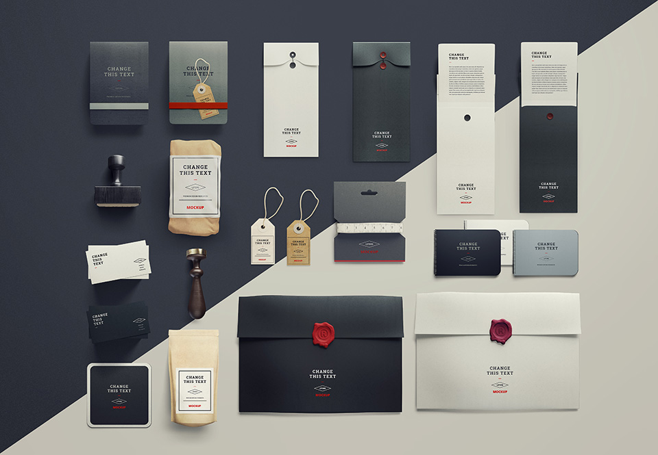 难以抗拒的VI设计展示模型（Mockup）PSD打包下载（PSD，2.38GB）