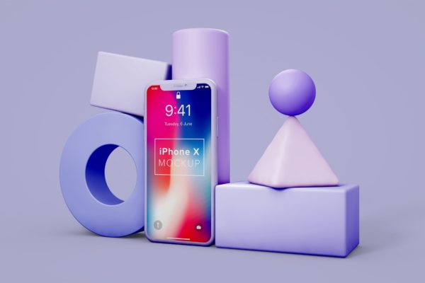 iPhone X手机创意场景样机模板 iPhone X Still Life Mockup