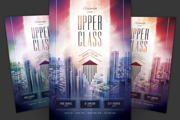 上流社会俱乐部活动传单海报PSD素材素材库精选模板 Upper Class Flyer