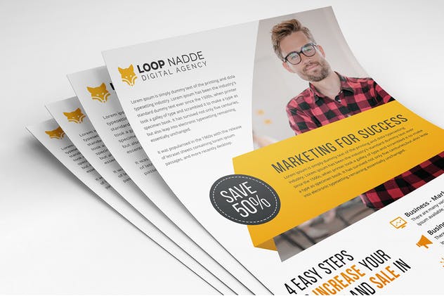 企业业务合作宣传海报设计PSD模板 Corporate Flyer插图(2)