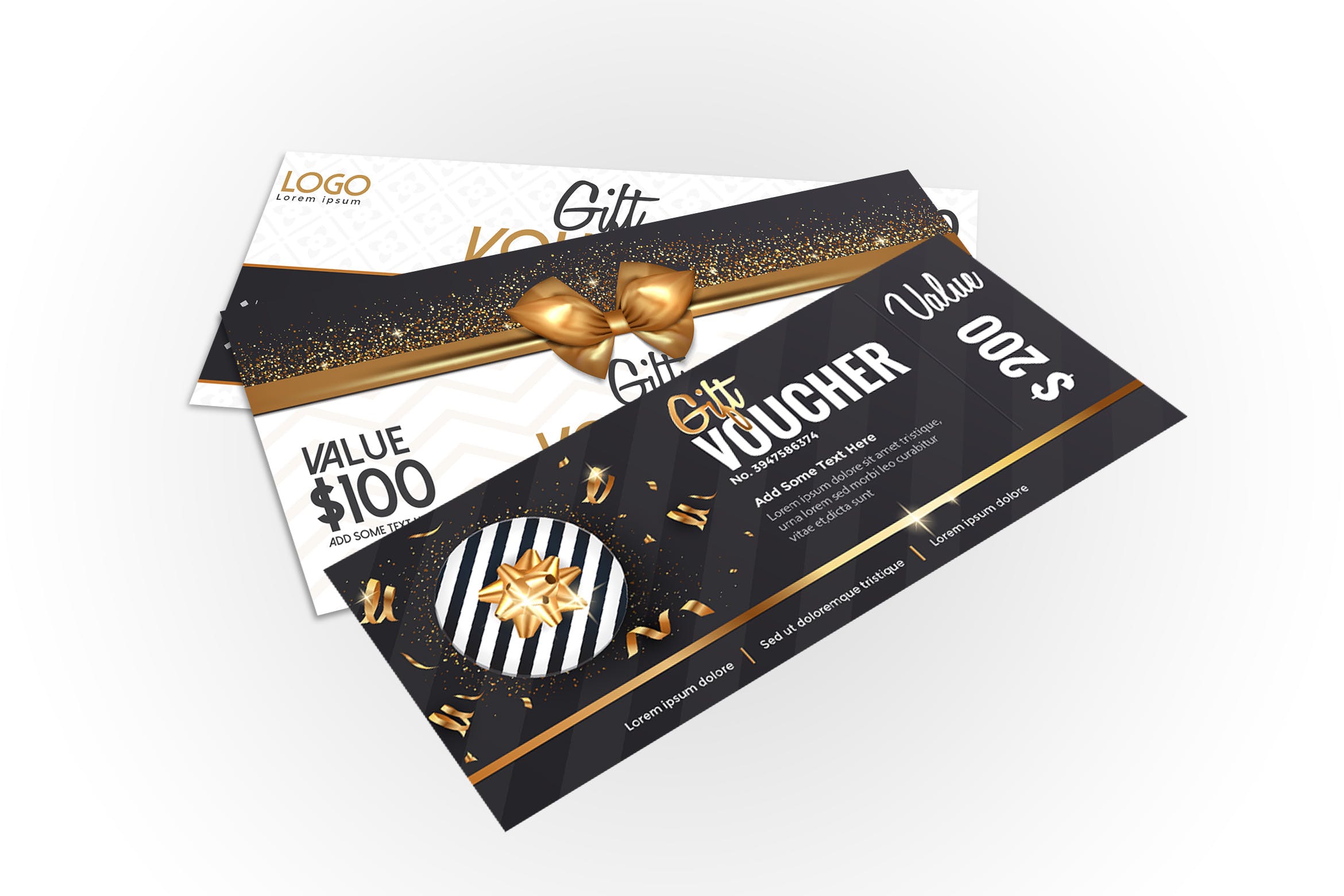 优雅礼品券/代金券设计模板 Collection of clean advertising web banners插图