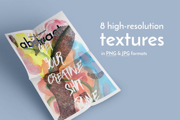 充满活力的抽象印象派水彩纹理素材 Abstract Watercolor Textures插图(1)