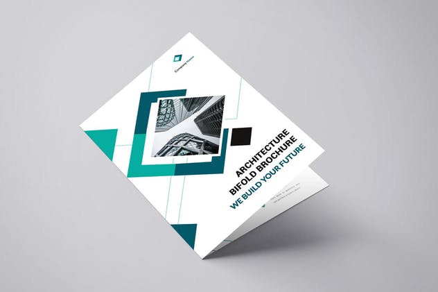 建筑企业/品牌宣传折页传单设计模板 Architerture Bifold future插图(1)