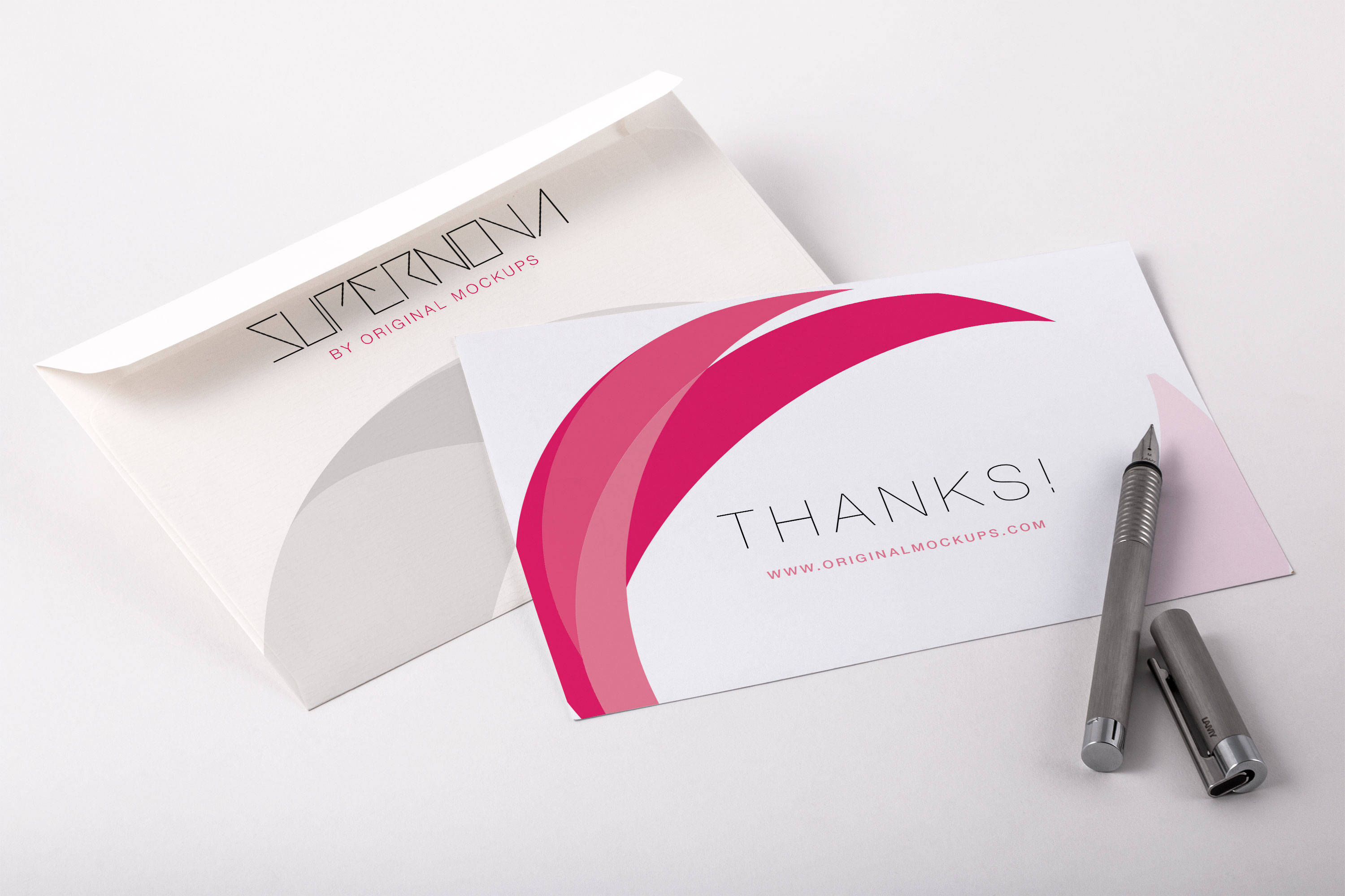 感谢信感谢卡感恩卡设计效果图样机01 Thank You Card PSD Mockup 01插图