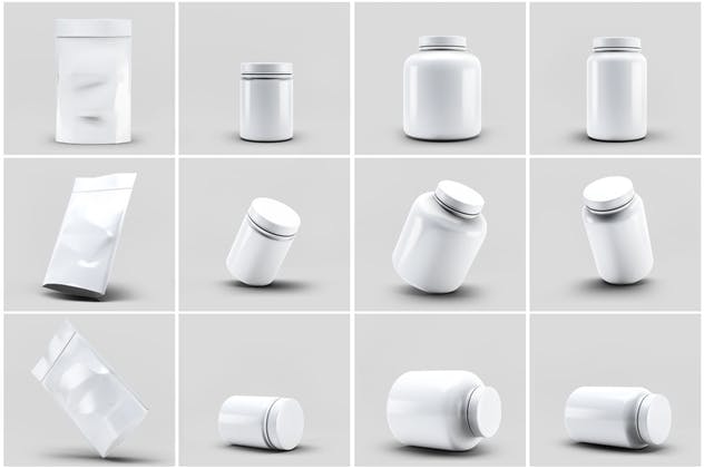 运动营养补充剂包装设计素材库精选模板 Sport Nutrition Packages Mock-Up插图(7)