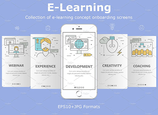 响应式移动应用程序客户新手启动界面矢量素材下载[eps,jpg]