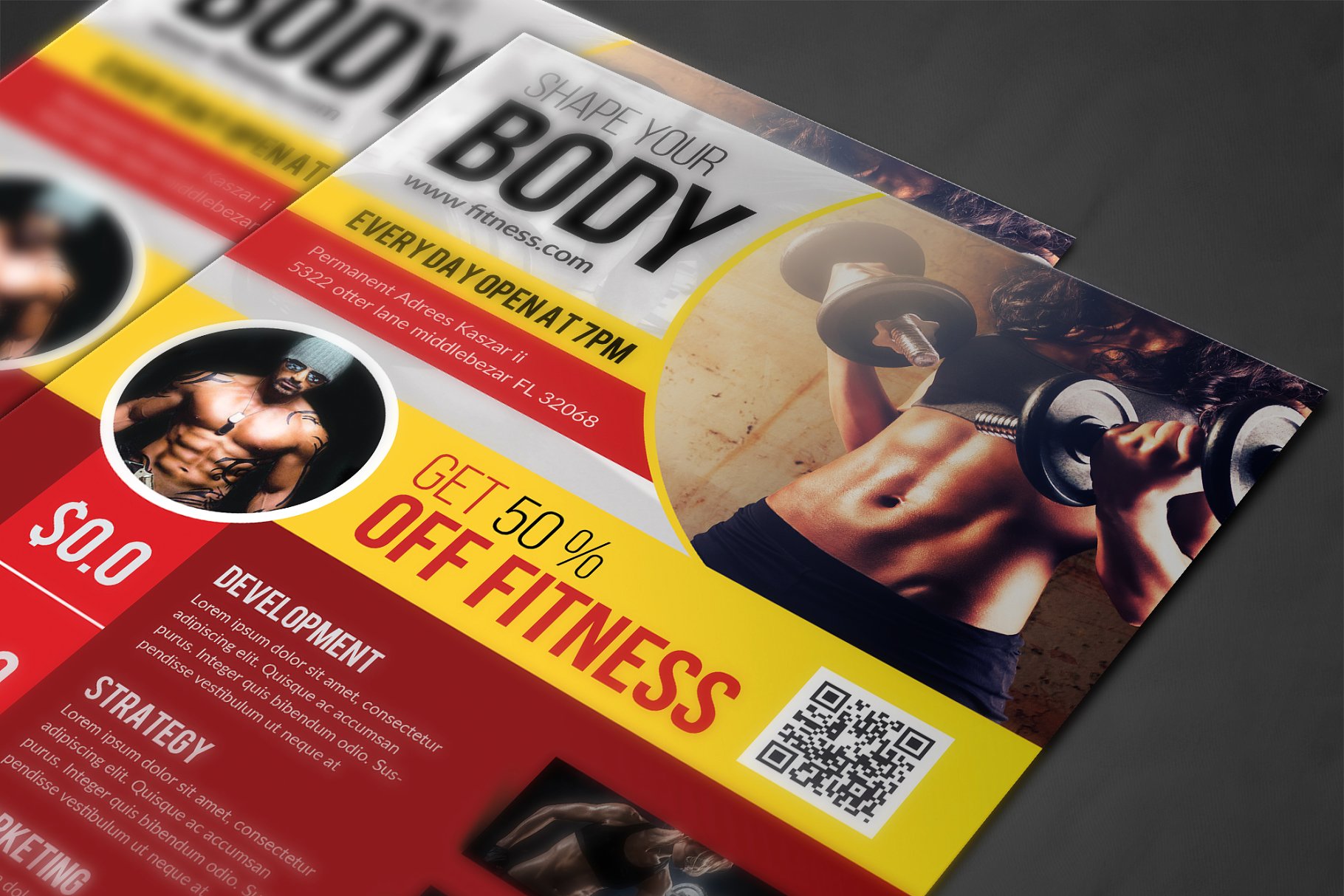 健身房活动海报模板 Fitness Flyer插图(3)