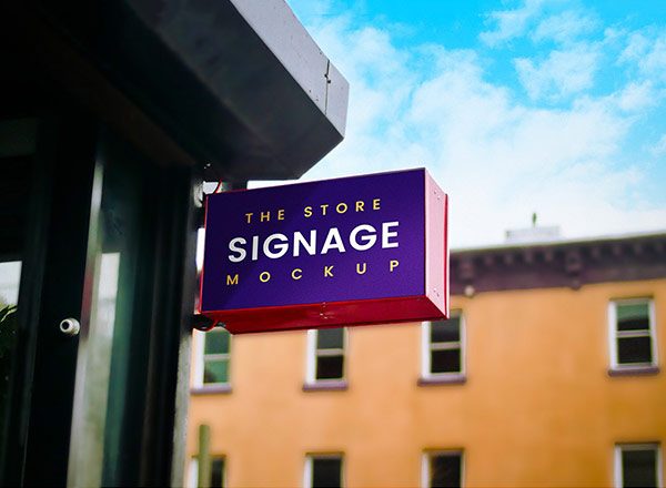 户外店标牌样机Outdoor Store Signage Mockup