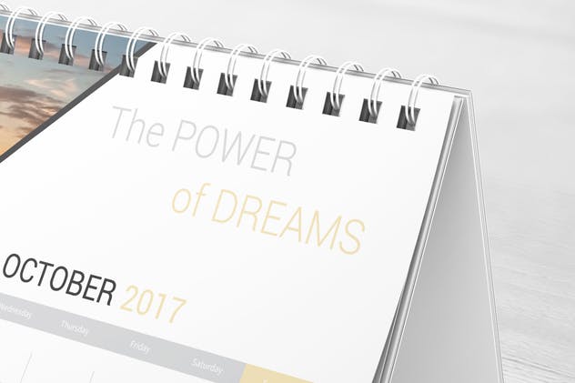 桌面立式翻页日历设计图样机素材库精选模板 Desk Calendar Mock-Up插图(3)