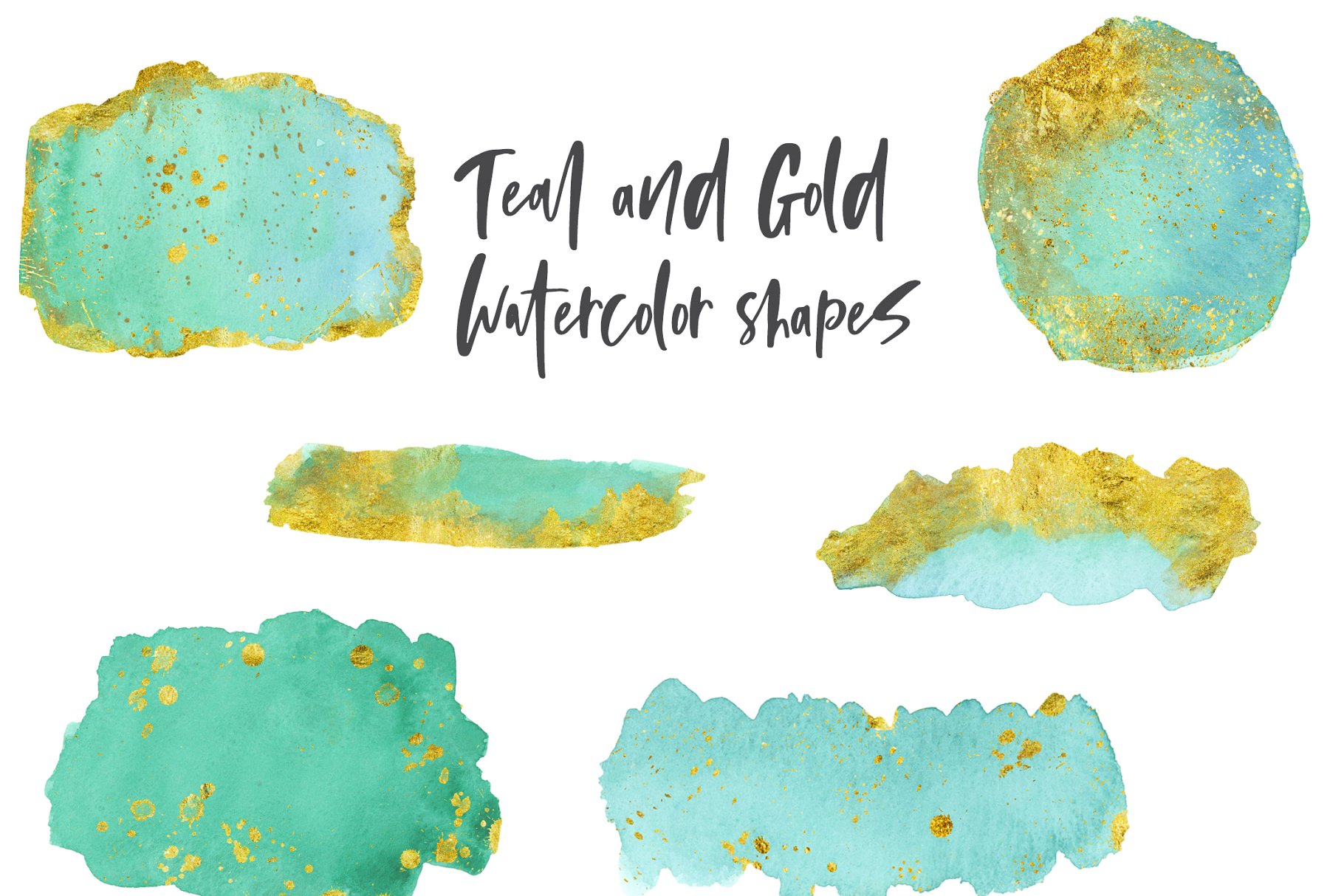 金箔点缀水彩纹理合集 Watercolor and Gold Texture Pack插图(4)