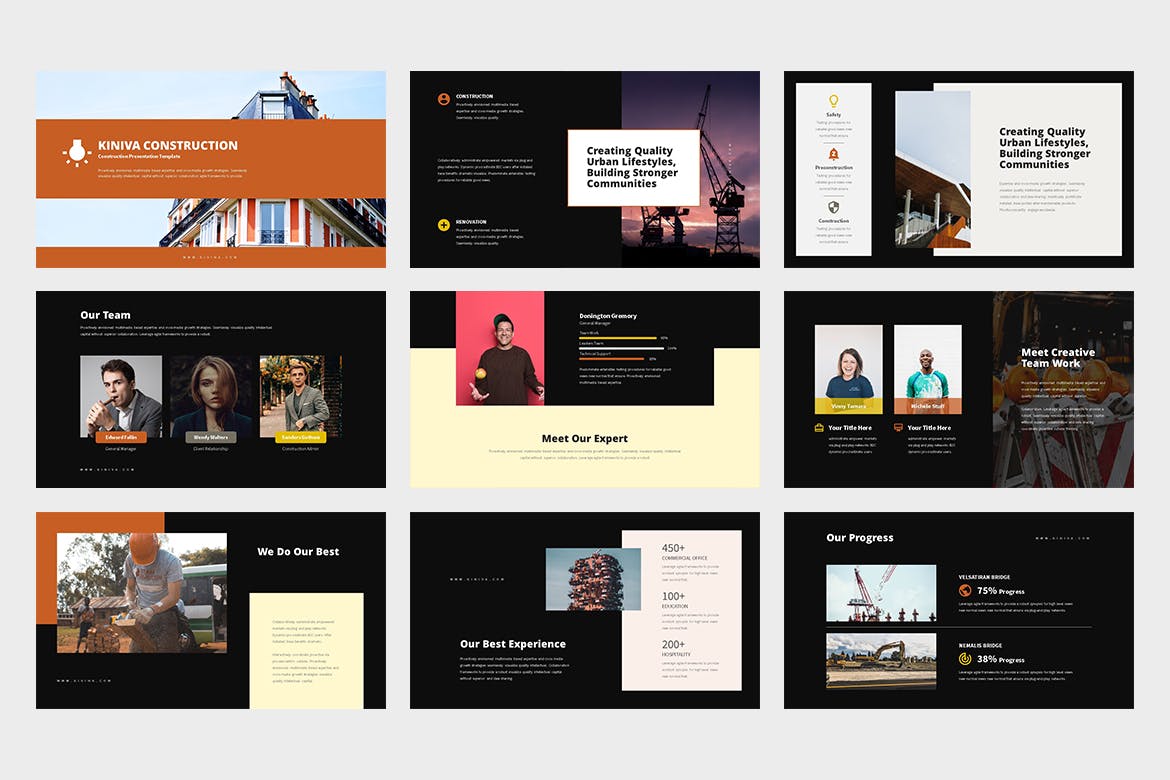 建筑与工程企业&项目介绍素材库精选PPT模板 Kiniva : Construction & Engineering Powerpoint插图(7)