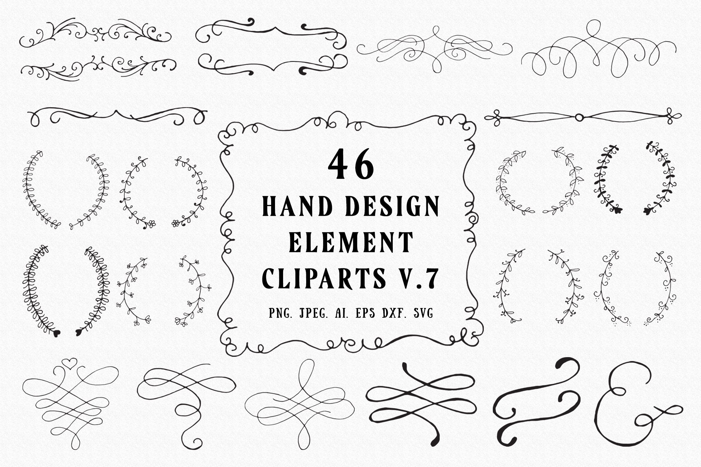 45+手绘装饰元素剪贴画合集v7 45+ Hand Design Element Cliparts Ver. 7插图