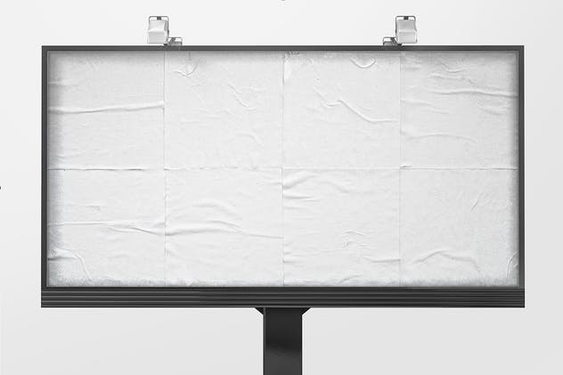 胶合纸效果广告牌样机 Billboard With Glued Paper Effect Mockups插图(7)
