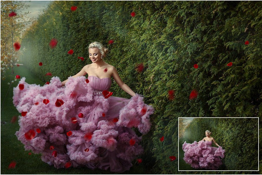 5K高清分辨率红色玫瑰花瓣叠层背景 5K Red Rose Petals Overlays插图(4)