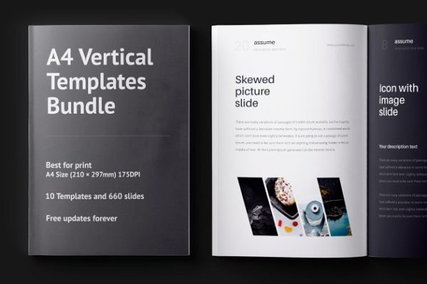 A4尺寸商务产品宣传垂直模板 A4 Vertical Templates Bundle