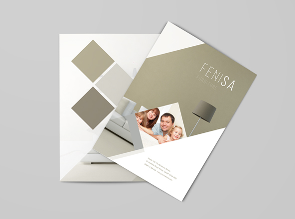 A4标准尺寸双折企业传单设计图样机 A4 Bi-Fold Brochure Mockup