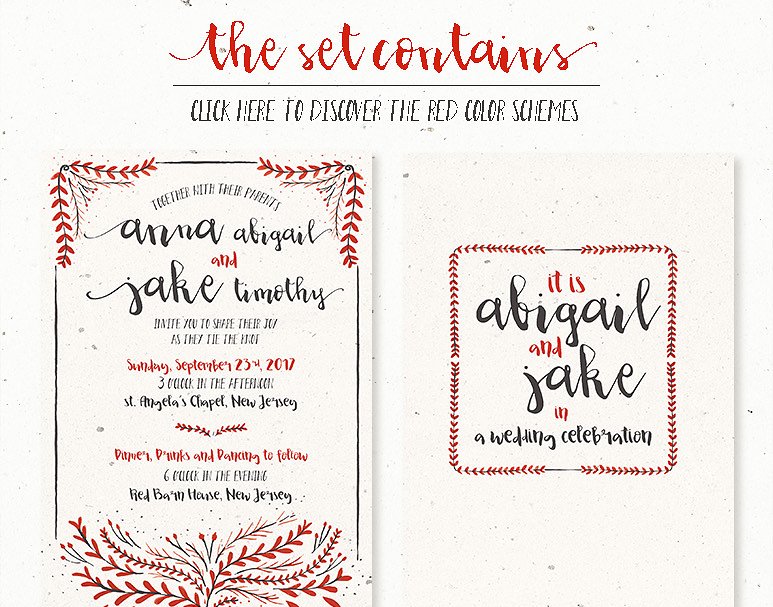 水彩花卉装饰婚礼设计物料模板合集 Watercolor Floral Wedding Suite插图(5)