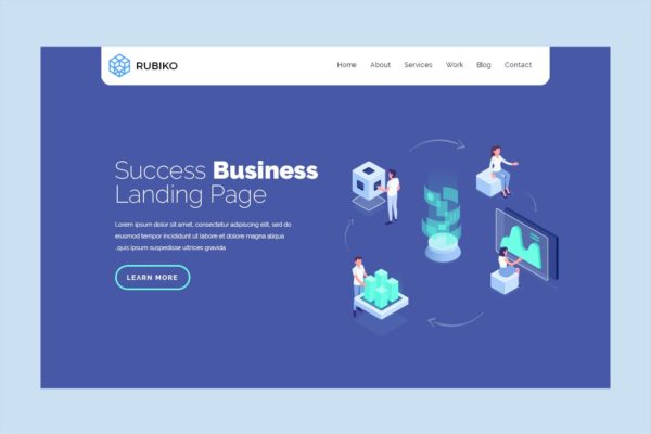 网站巨无霸Banner图设计PSD模板 Rubiko – Website Hero Banner