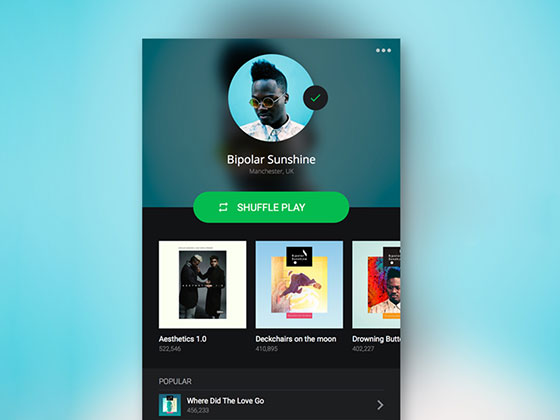 Spotify Profile素材之家精选sketch素材