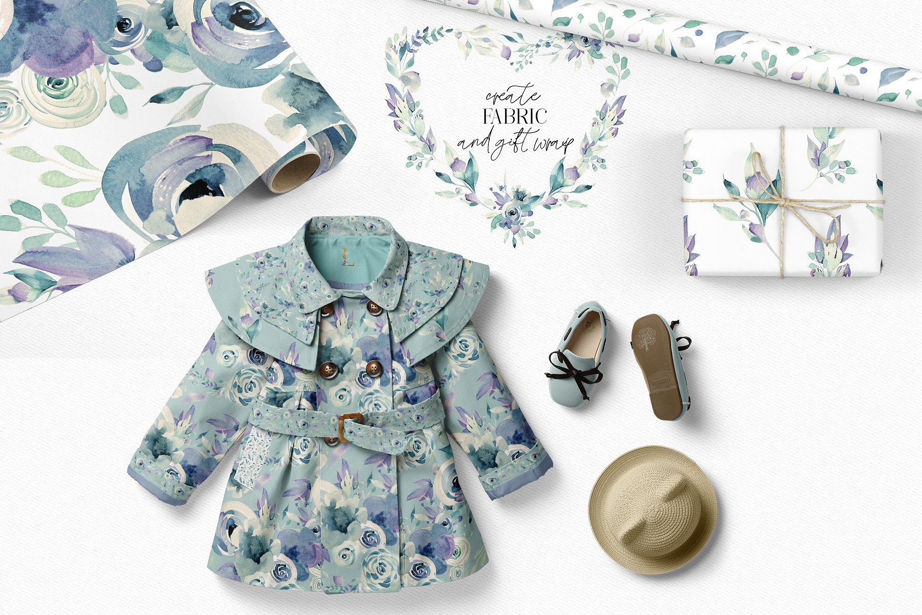 轻奢风格水彩元素合集 A Mountain Summer Watercolor Set插图(8)