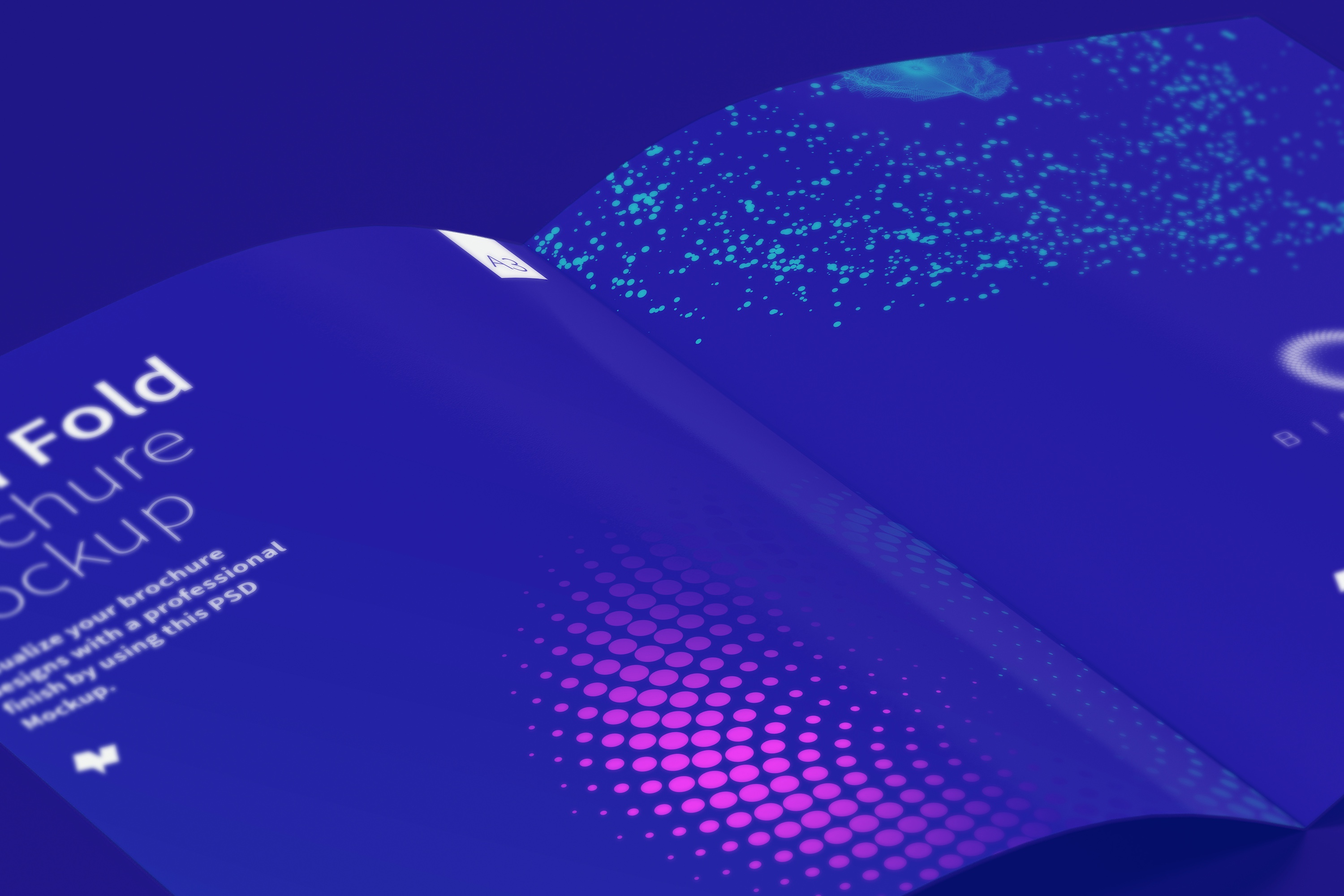 A3双折页设计企业宣传册/传单设计效果图预览样机04 A3 Bi Fold Brochure Mockup 04插图(4)