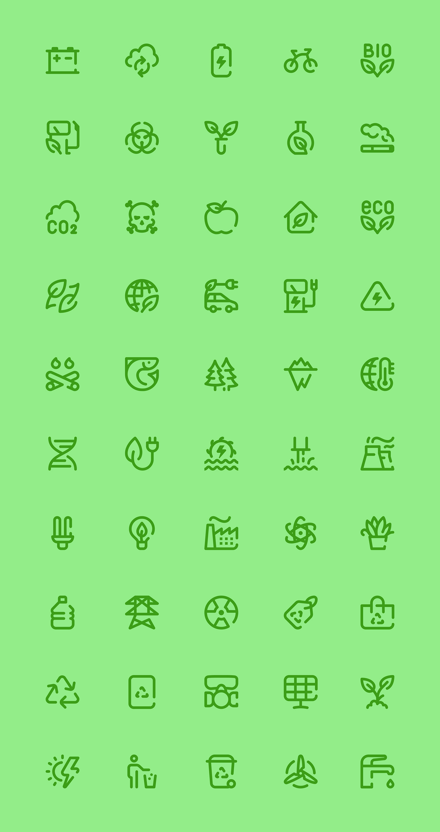 50 枚生态元素线性图标