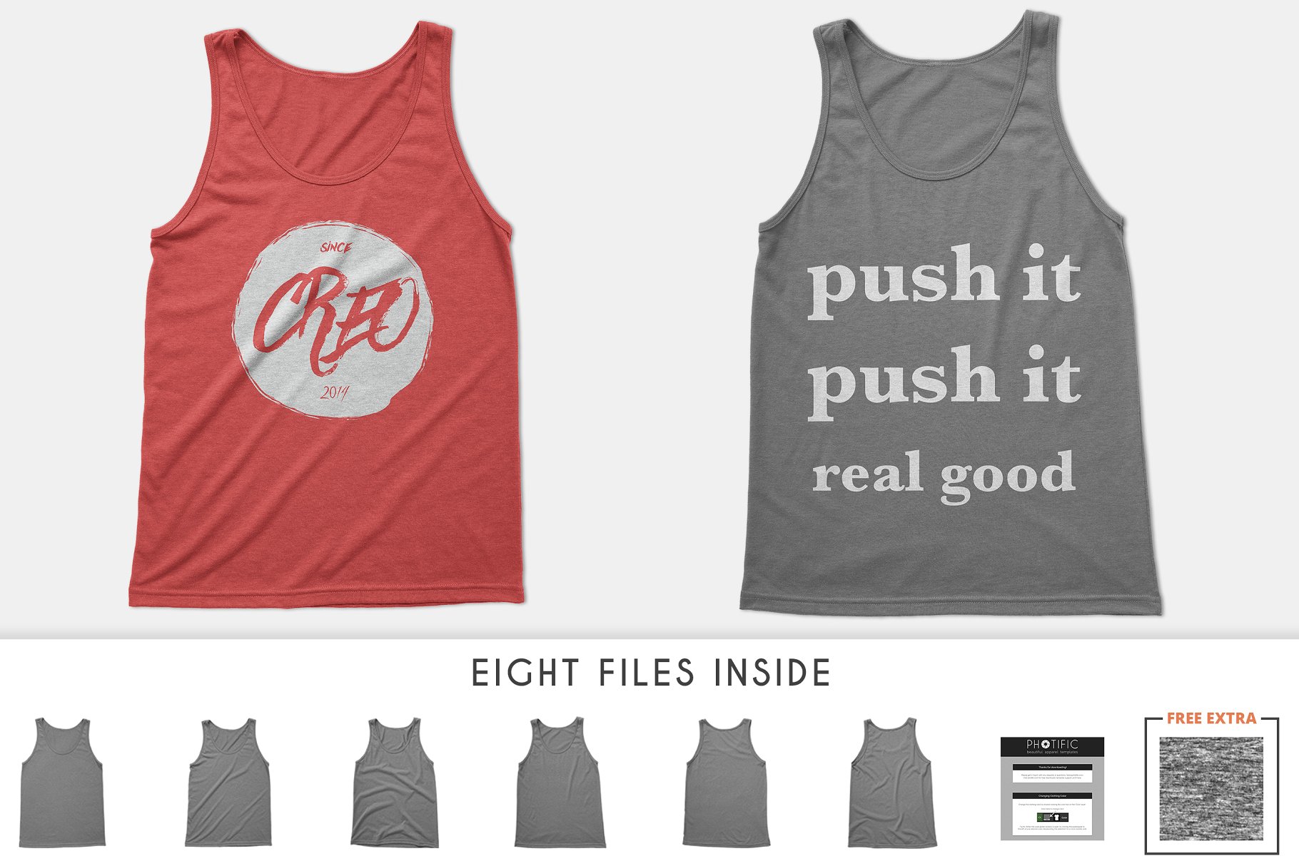 男士运动背心样机模板 Tri-Blend Tank-Top Unisex Mockups插图(2)