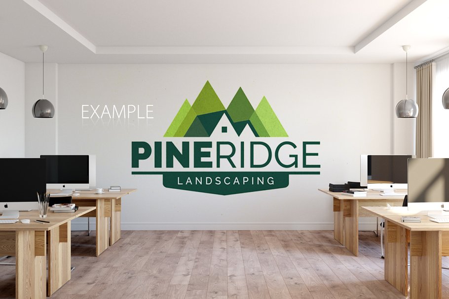 办公室墙纸设计样机模板合集 OFFICE Interior Wall Mockup Bundle插图(14)