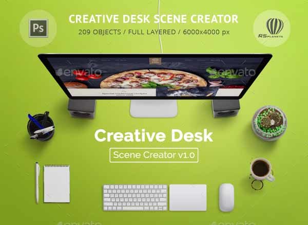 209个独立的创意桌面Mockups素材打包下载[psd]