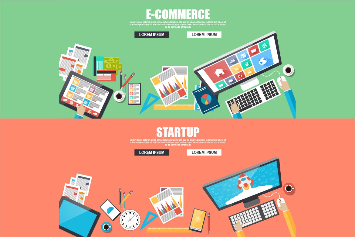 扁平设计风格商务概念插画素材包 Flat Business Concept插图(1)