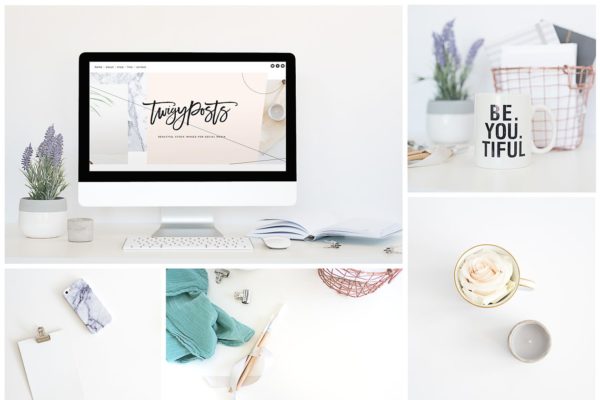 家庭办公场景样机模板 Styled Stock + Computer Mockup PSD