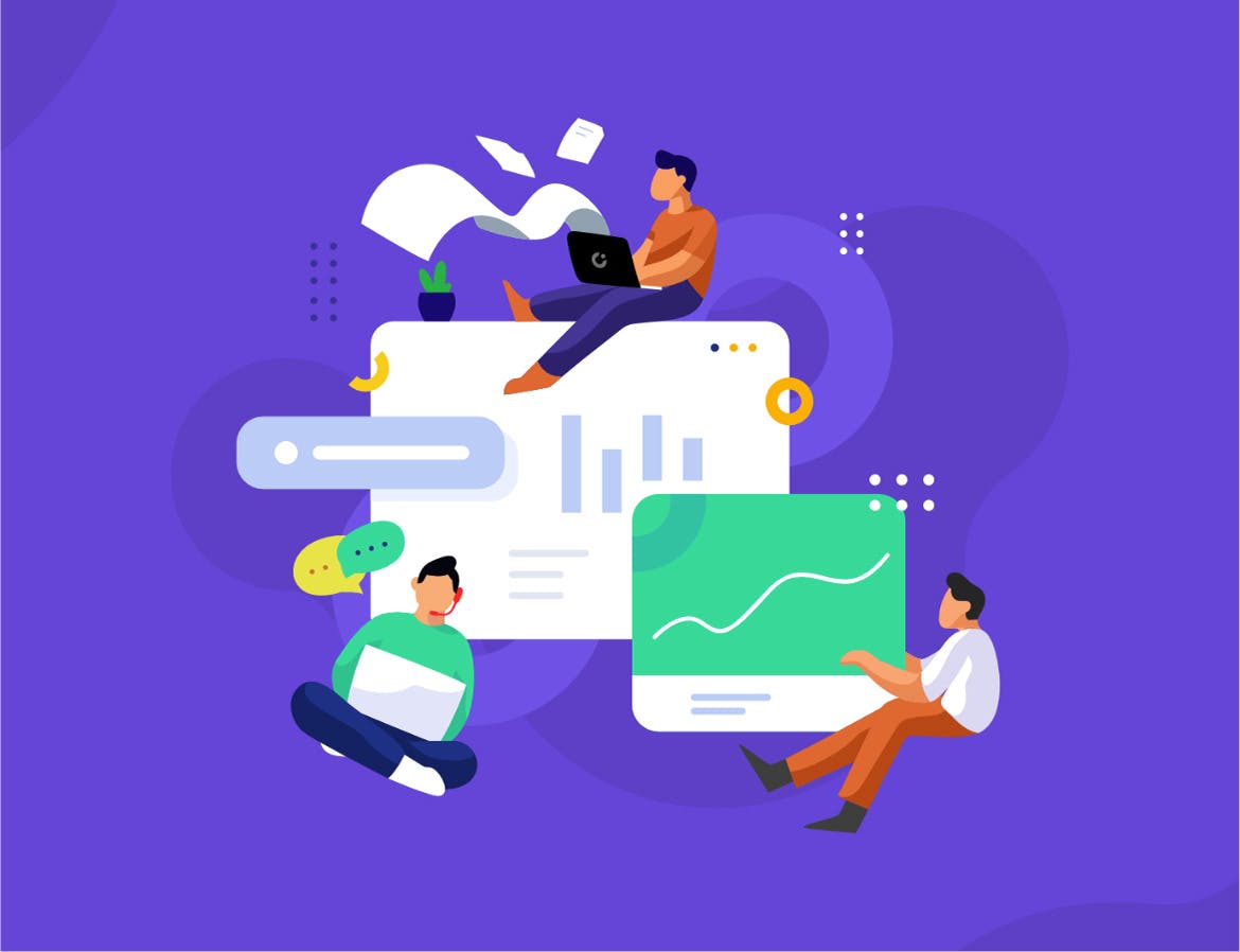 工作协作主题网站设计矢量插画素材 Work Collaboration Illustration插图(2)