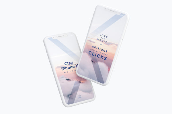 iPhone X手机APP应用界面设计效果图样机05 Clay iPhone X Mockup 05