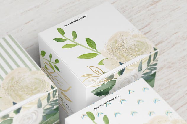 方形礼品纸盒包装样机V1 Square Box Mockup 01插图(3)