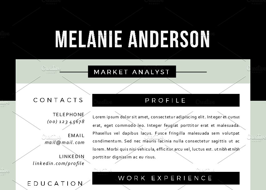 经典实用三合一简历模板 3 in 1 modern 2 pages resume pack插图(1)