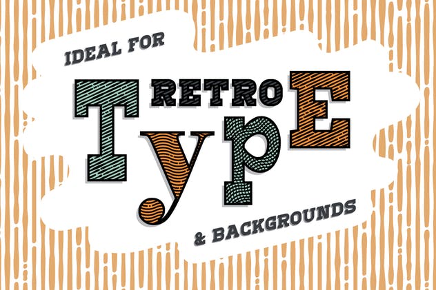 雕刻矢量图案纹理素材 Engraved Vector Patterns插图(1)