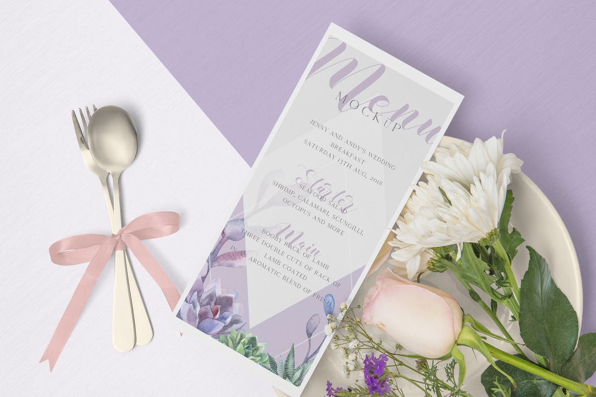 浪漫主题餐厅菜单设计PSD样机模板 Gorgeous Restaurant Menu Mockups插图