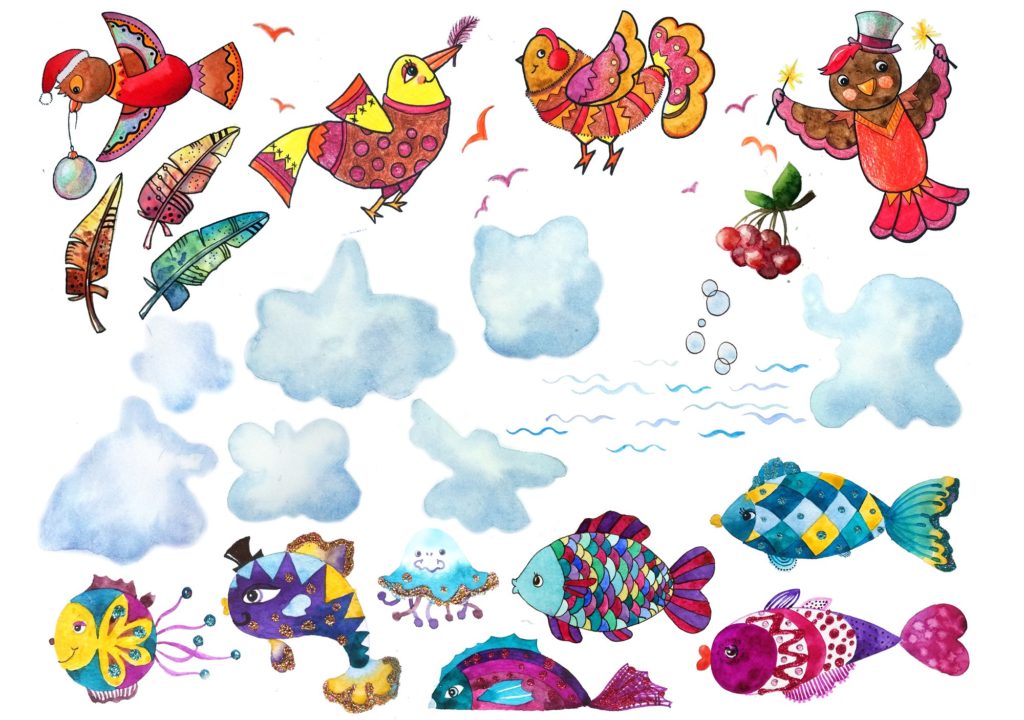 一大波儿童水彩手绘无缝背景素材下载[psd,png,jpg]插图(4)