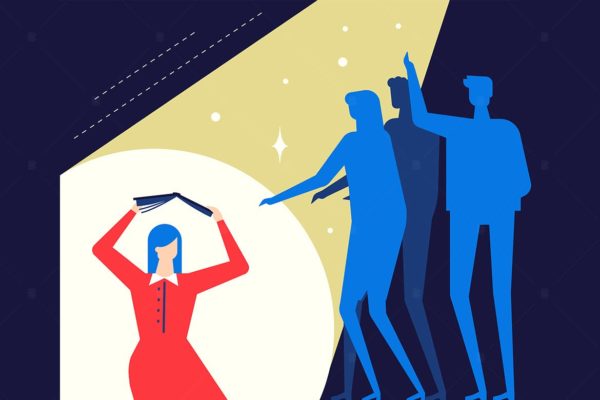 羞耻-彩色扁平设计风格矢量插画素材库精选 Shame – colorful flat design style illustration