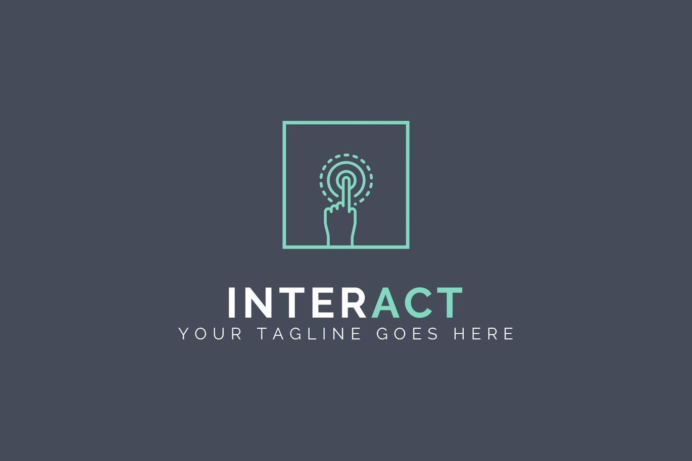 人机交互系统抽象Logo设计素材库精选模板 Interact – Abstract Logo Template插图